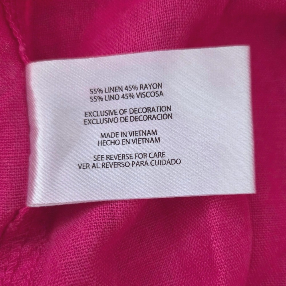 Gap Hot Pink Linen Blend Pull On Shorts Women Sz XL Beachy Vacation Lightweight - Picture 4 of 7